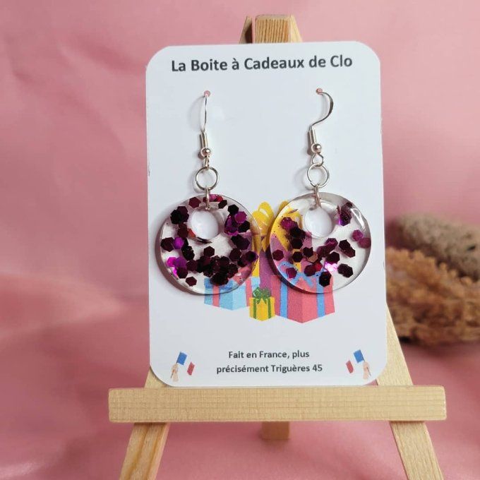 Boucles d'oreilles en résine